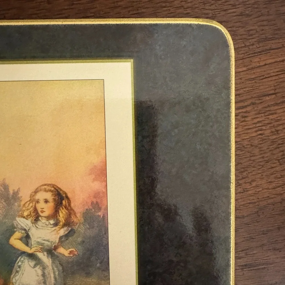 Vintage Alice in Wonderland Placement Set 3 Cloverleaf MacMillan 1993  8.5x7.5